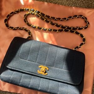 Vintage Chanel jersey flap bag